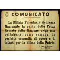 Comunicato. La Milizia Volontaria Sicurezza Nazionale